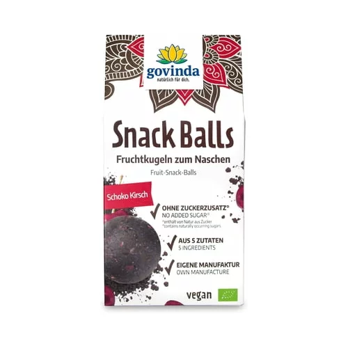 Govinda Organske Snack Balls - Čokolada i trešnja