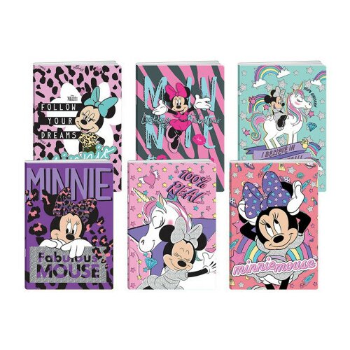 Premium, sveska sa šljokicama, Minnie Mouse, A4, karo, 50 lista ( 318230 ) Slike