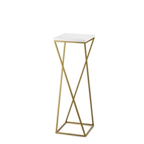  Stalak za cveće LOFT 70x24 cm zlatna/bela Slike