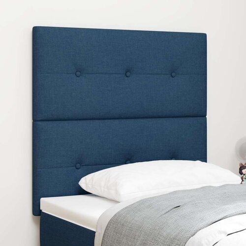  Naslon za glavu s gumbima Plava 100 cm Tkanina Slike