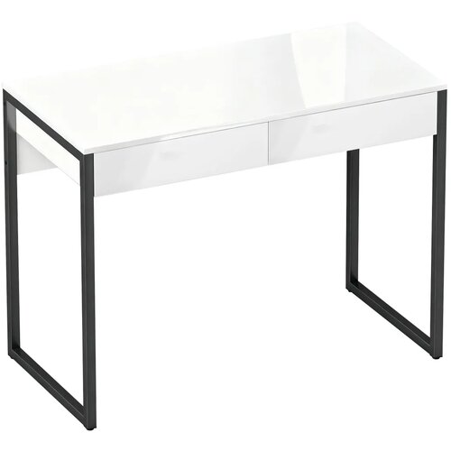  Radni stol 100 x 50 cm Računalni stol Uredski stol s 2 ladice za male sobe crni Slike