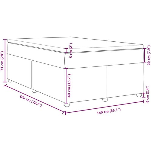 vidaXL Box spring postelja z vzmetnico temno siva 140x200 cm blago Cene