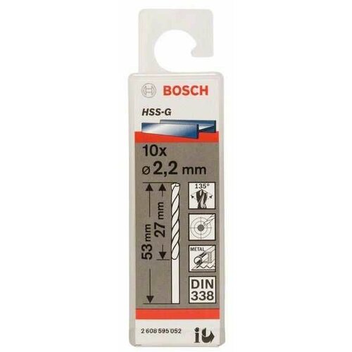 Bosch burgija za metal hss-g/ din 338 2608595052/ 2/2 x 27 x 53 mm Slike