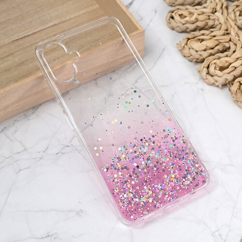  Torbica Silikonska Glitter za Samsung A065F Galaxy A06 5G roze Slike