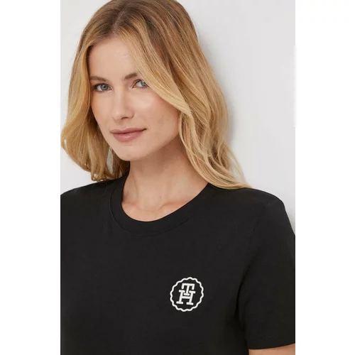 Tommy Hilfiger Kratka majica ženski, črna barva
