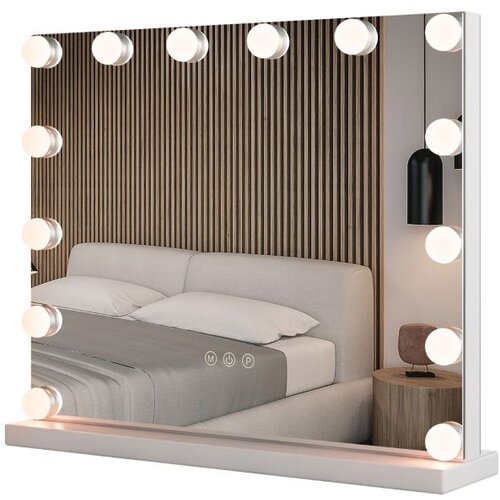 Namještaj Stolno ogledalo s 14 prigu&scaron;enih LED lampi i 3 boje svjetlosti, dim. 50 x 12 x 43 cm Cijene
