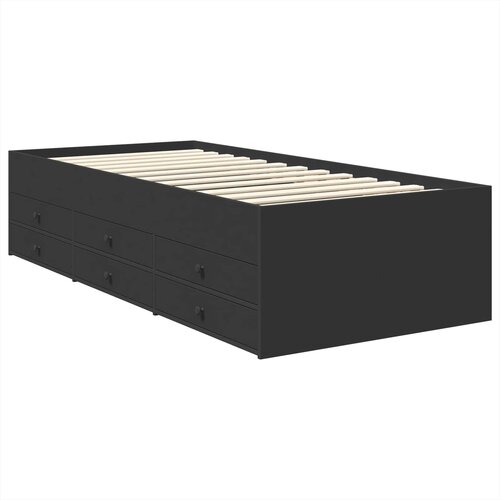  Krevet na dan s ladicama Crna 100 x 200 cm Konstruirano drvo Slike