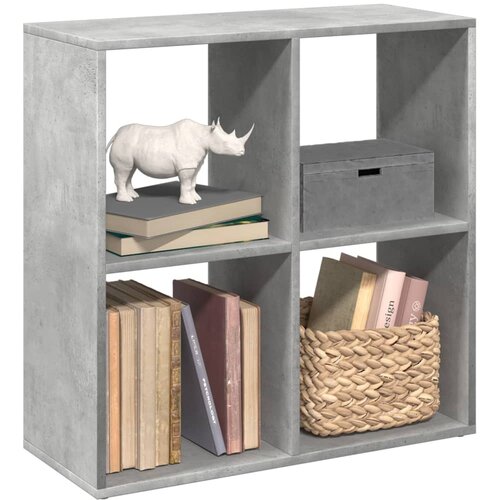 VidaXL Pregrada s knjižno omaro betonsko siva 69,5x29x69,5 cm inž. les Slike