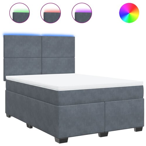 Maison Chic Box spring postelja - Vzmetna postelja z vzmetnico temno siva 140x200 cm žamet SL4634, (21904617) Cene