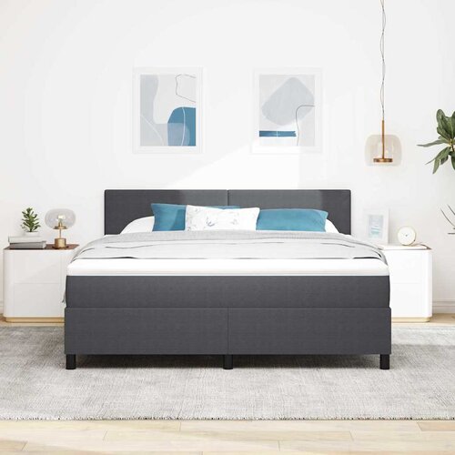  LED Box Spring Krevet Tamno siva i bijela 180 x 200 cm Slike