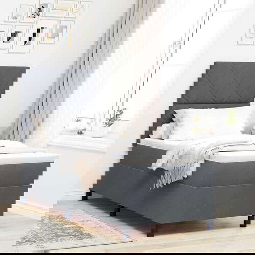 Box Spring Krevet s Madracem &amp;amp;amp LED Tamno Siva 80x200 cm Bar&amp;scaron;un Slike