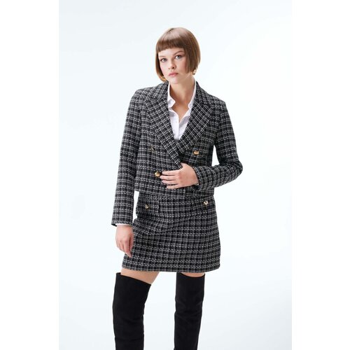 Defacto Crop Tweed Blazer Jacket Slike