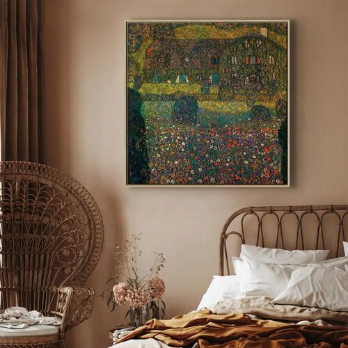  Slika - Gustav Klimt &amp;ndash; Country House on the Attersee Lake 40x40 U prirodnom drvenom okviru Slike