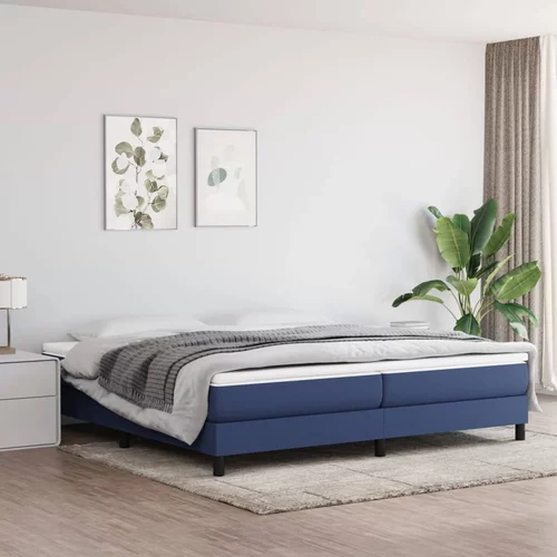vidaXL Okvir za krevet s oprugama plavi 200x200 cm od tkanine