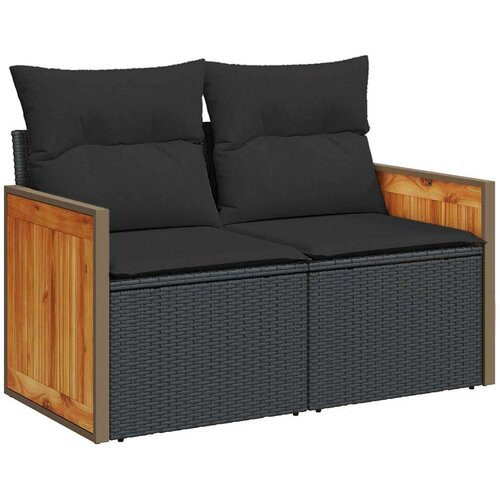 vidaXL 8-dijelni set vrtnih sofa od poliratana s jastucima crni bagrem Cene