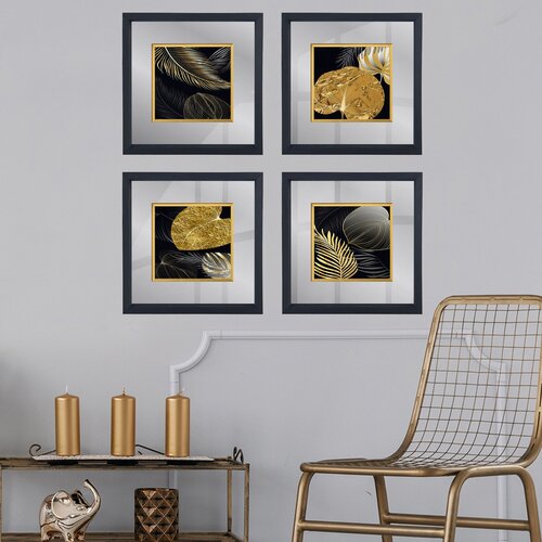 Wallity CAM1915224097 Multicolor Decorative Framed Painting (4 Pieces) Cene