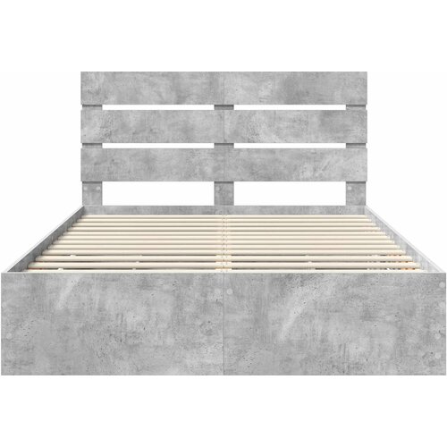  Krevetna konstrukcija s ladicama Betonski sivi 140 x 200 cm Siva 206 x 143 x 100 cm Slike