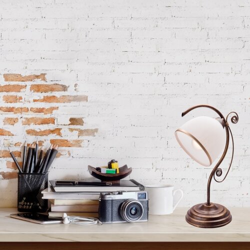 LAMKUR Stona lampa RETRO II 1xE27/60W/230V brončana patina Slike