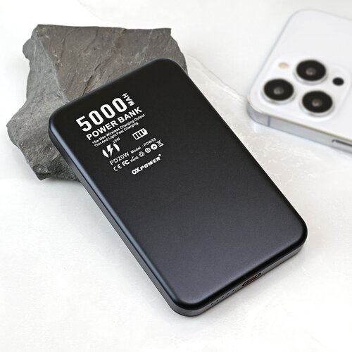 Oxpower Power bank prenosiva baterija Magsafe PD W52 5000mAh crna Slike