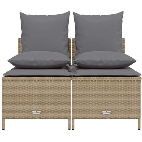  4-dijelni set vrtnih sofa s jastucima bež od poliratana Slike