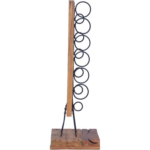VidaXL Stalak za vino za 6 boca 35 x 35 x 100 cm od masivne tikovine Slike