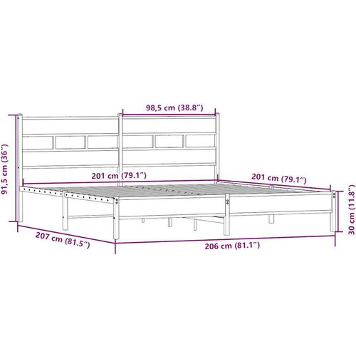  okvir kreveta bez madraca boja hrasta sonome 200x200 cm Slike