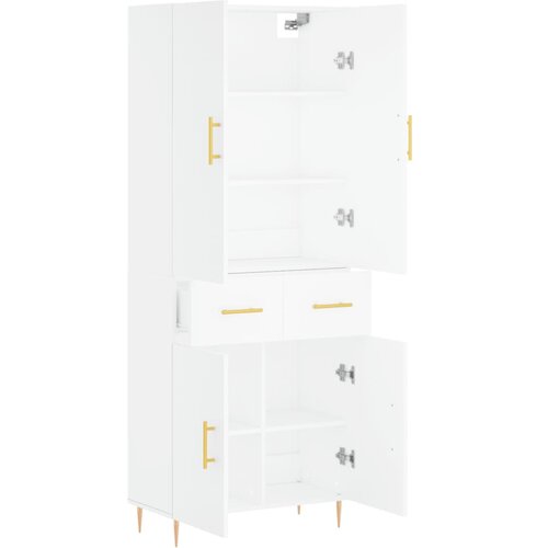  Visoka komoda bijela 69,5x34x180 cm konstruirano drvo Slike