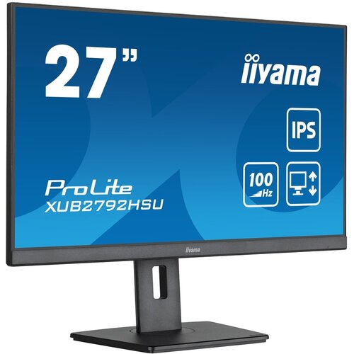 Iiyama Monitor LED XUB2792HSU-B6 27&amp;quot; IPS Slim-line 1920 x 1080 @100Hz 250 cd/m&amp;sup2; 1300:1 0.4ms HDMI DP 4x USB 3.2 HDCP height, swivel, tilt, pivot (rotation both sides) 3y - XUB2792HSU-B6 Slike