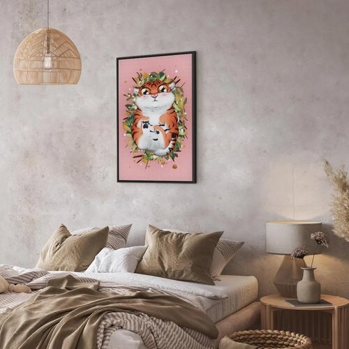  Slika - Tigger on the Grass (1 Part) Vertical 80x120 U crnom drvenom okviru Slike