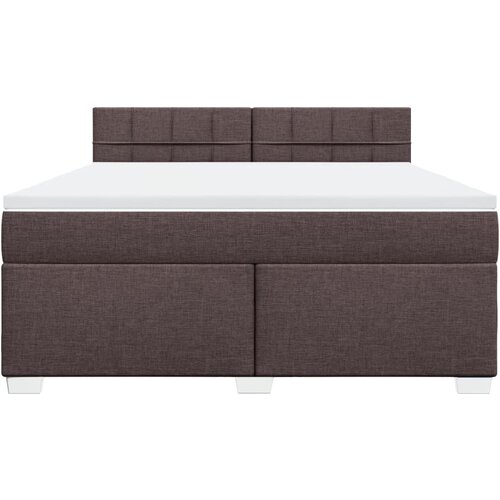  Krevet s oprugama i madracem tamnosmeđi 180x200 cm tkanina Slike