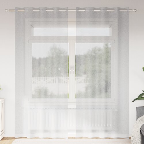 vidaXL Zavjese sa zavjesama 2 pcs Svjetlosiva 140 x 260 cm Poliester Cene