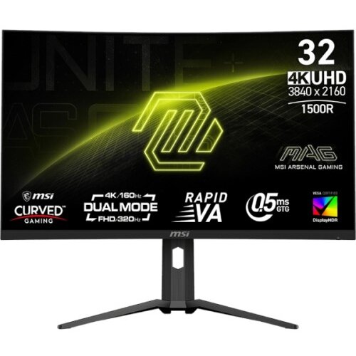 MSI Zaslon MAG 321CUPDF / 31.5" / UHD / VA / 160Hz / 0.5ms (GtG) / črn - nastavljiv po vi&scaron;ini - PD 15W Cene