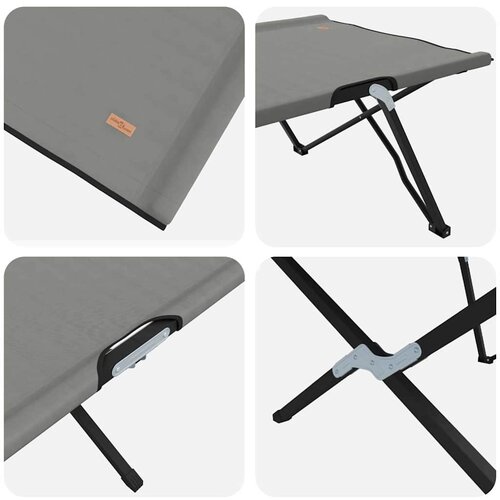  Sklopivi kamperski krevet 2 pcs Siva 206 x 76 x 74 cm Slike