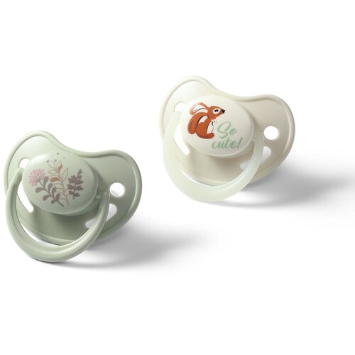 BabyOno Anatomski silikonski dudek GLOW 6-18 m, 2 kosa Slike