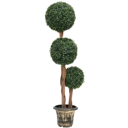 VidaXL Umetni pu&amp;scaron;pan z loncem okrogel zelene barve 119 cm Slike