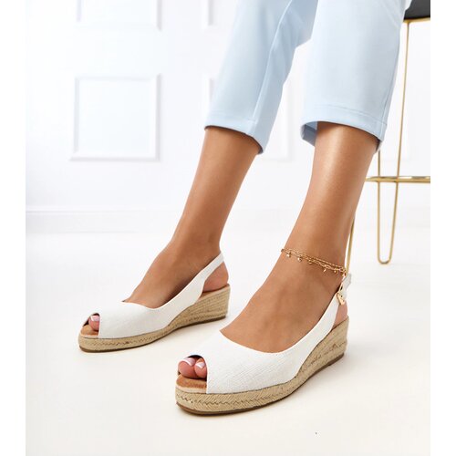 Gemre White wedge espadrille sandals Nevarez Cene