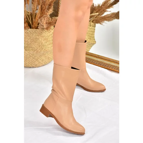 Fox Shoes Nude Flat Sole Women's Daily Boots