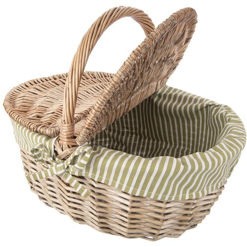 Orion 730565 zaprta pletena piknik ko&amp;scaron;ara iz naravnega pru&amp;scaron;ča 42 &amp;times; 32 &amp;times; 35 Slike