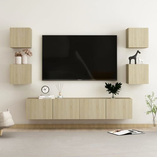 The Living Store Komplet TV omaric 6-delni sonoma hrast inženirski les - TV Omarica, (21374851) Cene
