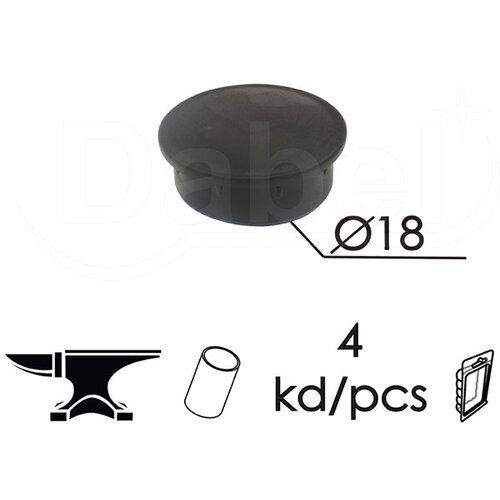 Dabel čep za bravarsku kutiju ČP22 Crna fi18mm (4kom) DBP1 Slike