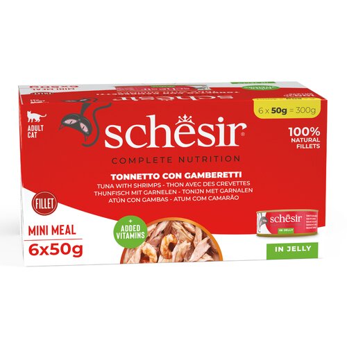 Schesir Complete Nutrition fileti u želeu 6 x 50 g - Tuna s kozicama Slike