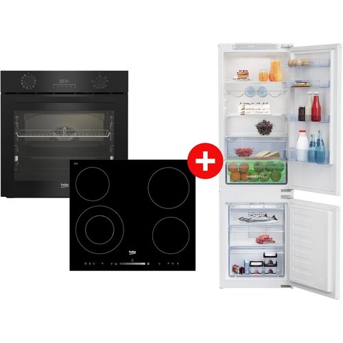 Beko Ugradna Ploča Hic 64502 T + Ugradna rerna BBIR17300BCS + Ugradni frižider BCHA275E4SN Cene