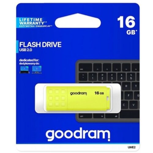 Goodram UME2 USB izbrisljiv spominski pogon 16 GB USB Tip-A 2.0 Rumena Cene
