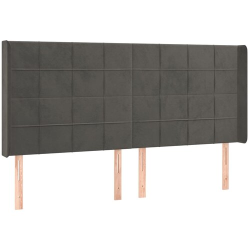 Maison Chic vzglavna omarica - nočna omarica - posteljna omarica z u&amp;scaron;esi temno sivo 203x16x118/128 cm žamet, (21707594) Slike