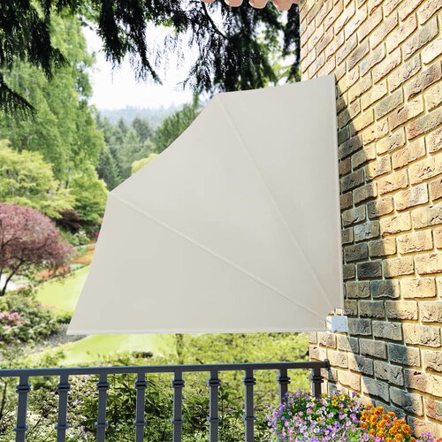 vidaXL Zložljivo stransko platno za balkon krem 140x140 cm Cene