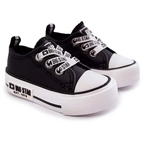 Big Star Children's Leather Sneakers BIG STAR KK374041 Black and white