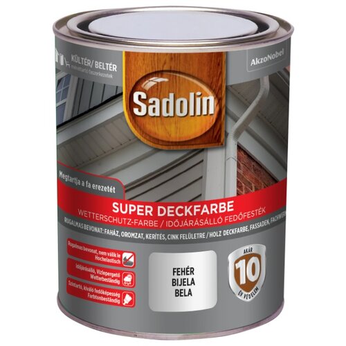 Sadolin Debeloslojni lazur na vodenoj bazi za drvo Superdec 0,75l, Beli Slike