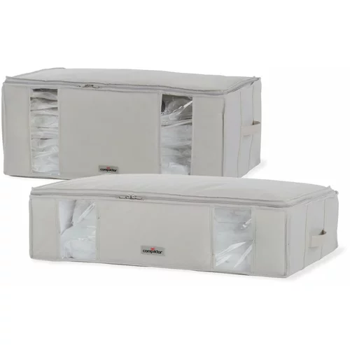 Compactor Set od 2 bež kutije za pohranu ispod kreveta s vakuumskim pakiranjem XXL Life Underbed Bags