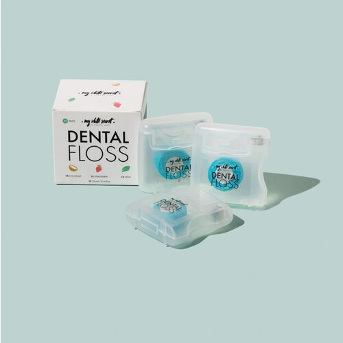 My White Secret Dental Floss zobna nitka Coconut, Mint, Strawberry 3 kos Slike