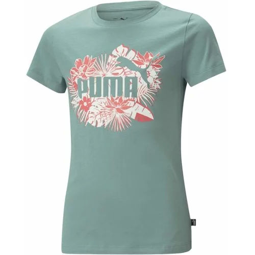 Puma ESS+ FLOWER POWER TEE G ADRIATIC Majica za djevojčice, zelena, veličina